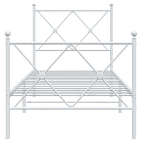 Giroletto con Testiera e Pediera Metallo Bianco 75x190 cm 376559