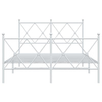 Giroletto con Testiera e Pediera Metallo Bianco 120x190 cm 376566