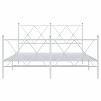 Giroletto con Testiera e Pediera Metallo Bianco 137x190 cm 376568