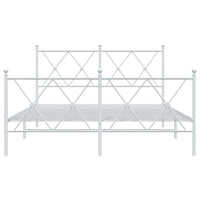 Giroletto con Testiera e Pediera Metallo Bianco 140x190 cm 376569