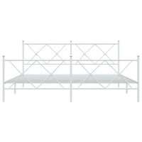 Giroletto con Testiera e Pediera Metallo Bianco 180x200 cm 376573