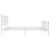 Giroletto con Testiera e Pediera Metallo Bianco 180x200 cm 376573