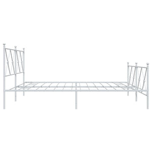 Giroletto con Testiera e Pediera Metallo Bianco 180x200 cm 376573