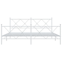 Giroletto con Testiera e Pediera Metallo Bianco 183x213 cm 376574