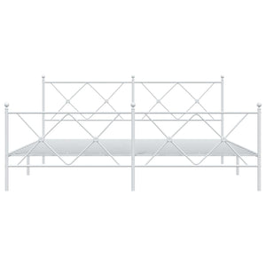 Giroletto con Testiera e Pediera Metallo Bianco 183x213 cm 376574
