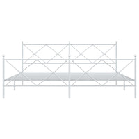 Giroletto con Testiera e Pediera Metallo Bianco 193x203 cm 376575