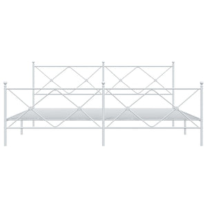 Giroletto con Testiera e Pediera Metallo Bianco 193x203 cm 376575