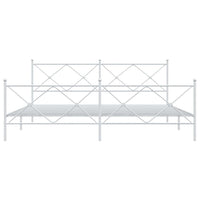 Giroletto con Testiera e Pediera Metallo Bianco 200x200 cm 376576