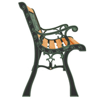 Panca da Giardino 116 cm in Legno Massello di Abete e Acciaio 366535