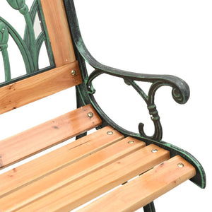 Panca da Giardino 116 cm in Legno Massello di Abete e Acciaio 366535