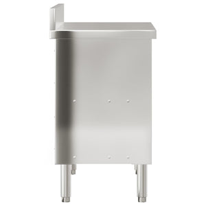 Tavolo da Lavoro per Cucina con Ante Scorrevoli in Acciaio Inox 376441