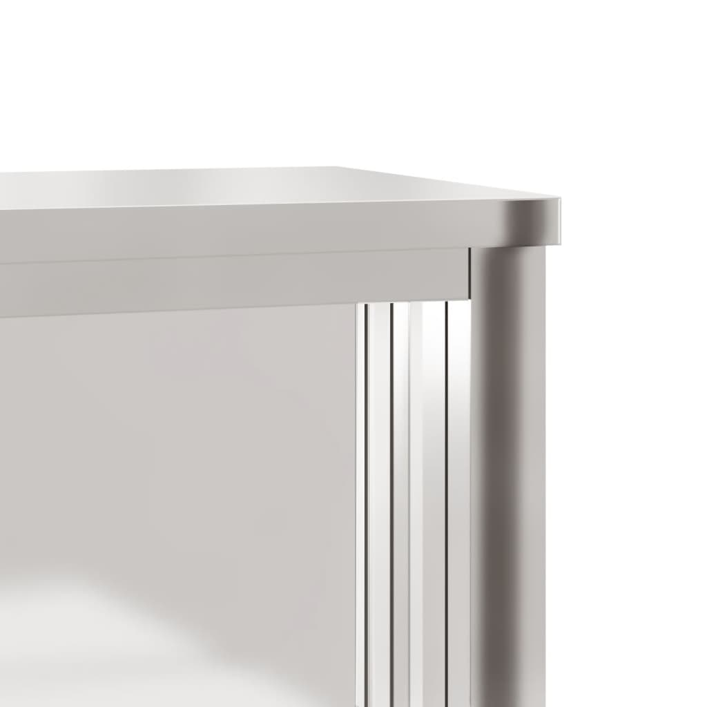 Mobile Cucina da Parete con Ante Scorrevoli in Acciaio Inox 376442