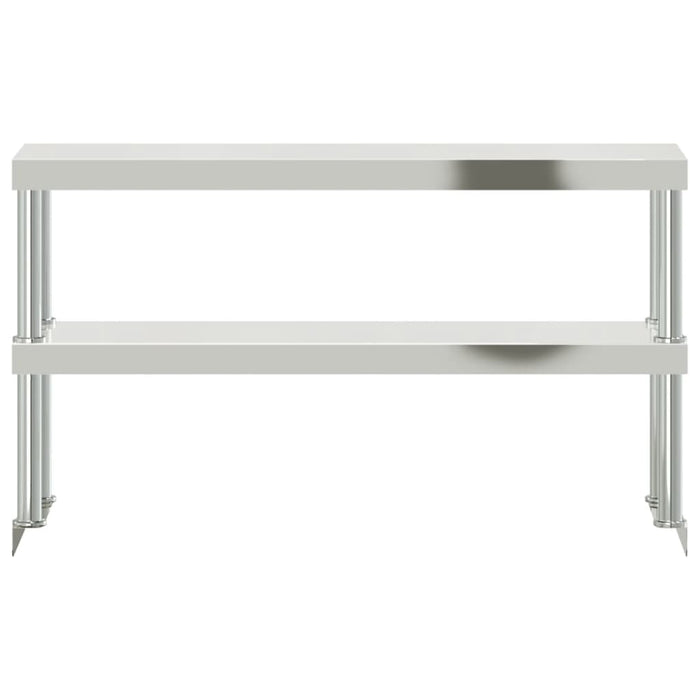 Ripiano per Tavolo da Lavoro 2 Piani 110x30x65 cm Acciaio Inox 376449