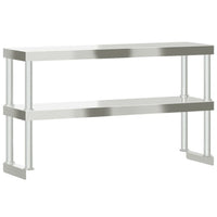Ripiano per Tavolo da Lavoro 2 Piani 110x30x65 cm Acciaio Inox 376449