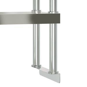 Ripiano per Tavolo da Lavoro 2 Piani 110x30x65 cm Acciaio Inox 376449