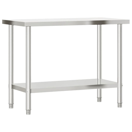 Tavolo da lavoro professionale da cucina 110 x 55 x 85 cm in acciaio inox 02_0045404