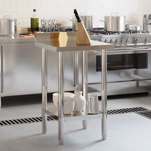 Tavolo Lavoro da Cucina con Paraschizzi 55x55x93cm Acciaio Inox 376456