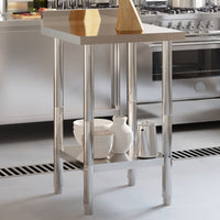 Tavolo Lavoro da Cucina con Paraschizzi 55x55x93cm Acciaio Inox 376456