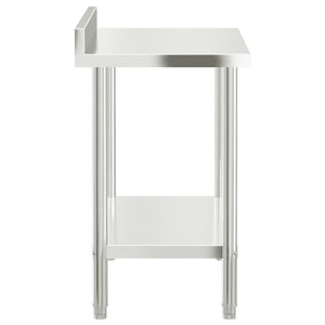 Tavolo Lavoro Cucina con Paraschizzi 110x55x93cm Acciaio Inox