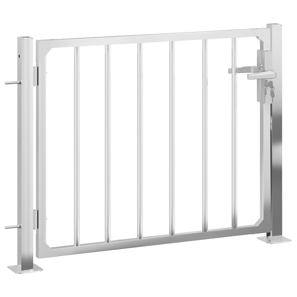 Cancello da giardino 100x70 cm in acciaio inox 376468