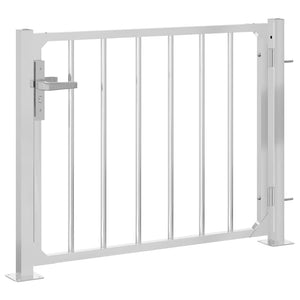 Cancello da giardino 100x70 cm in acciaio inox 376468