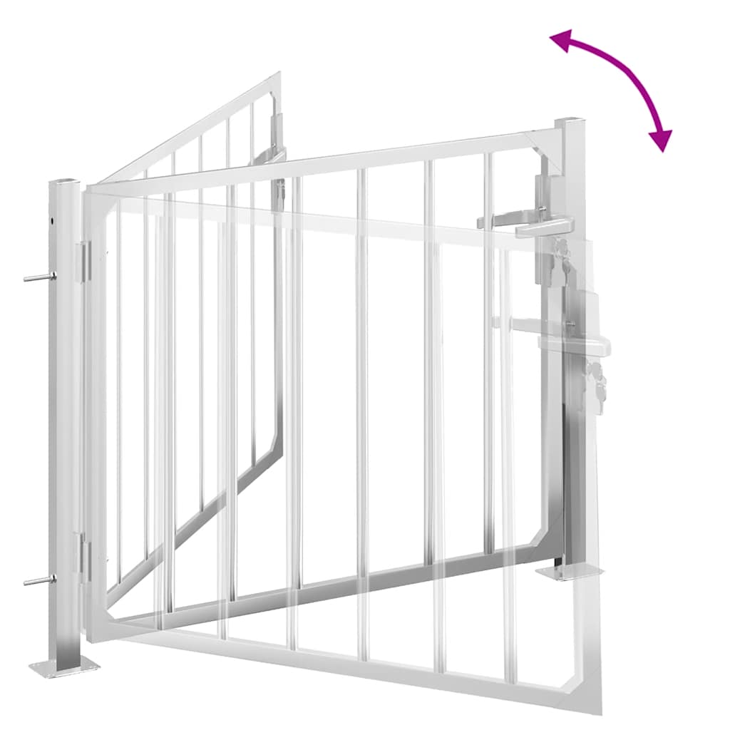 Cancello da giardino 100x70 cm in acciaio inox 376468
