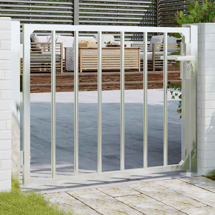 Cancello da giardino 100x70 cm in acciaio inox 376468