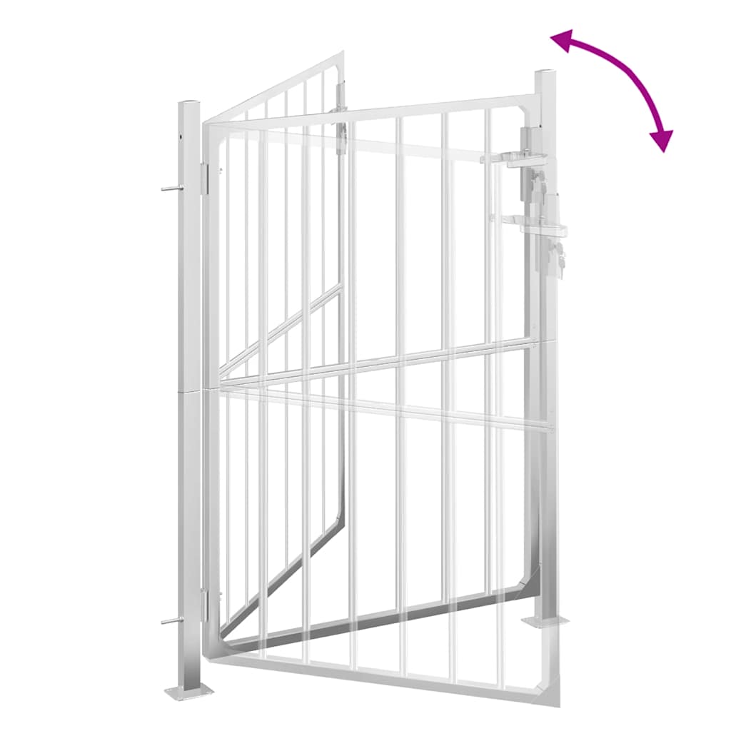 Cancello da giardino 100x120 cm in acciaio inox 376470