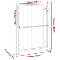 Cancello da giardino 100x120 cm in acciaio inox 376470