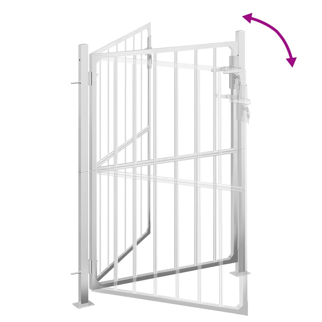 Cancello da giardino 100x145 cm in acciaio inox 376471