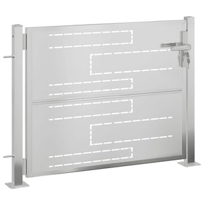 Cancello da giardino 100x70 cm in acciaio inox 376474