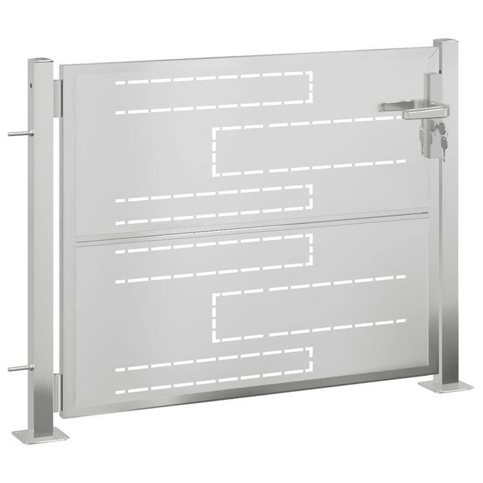 Cancello da giardino 100x70 cm in acciaio inox 376474