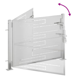 Cancello da giardino 100x70 cm in acciaio inox 376474