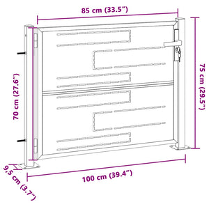 Cancello da giardino 100x70 cm in acciaio inox 376474