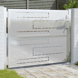 Cancello da giardino 100x70 cm in acciaio inox 376474