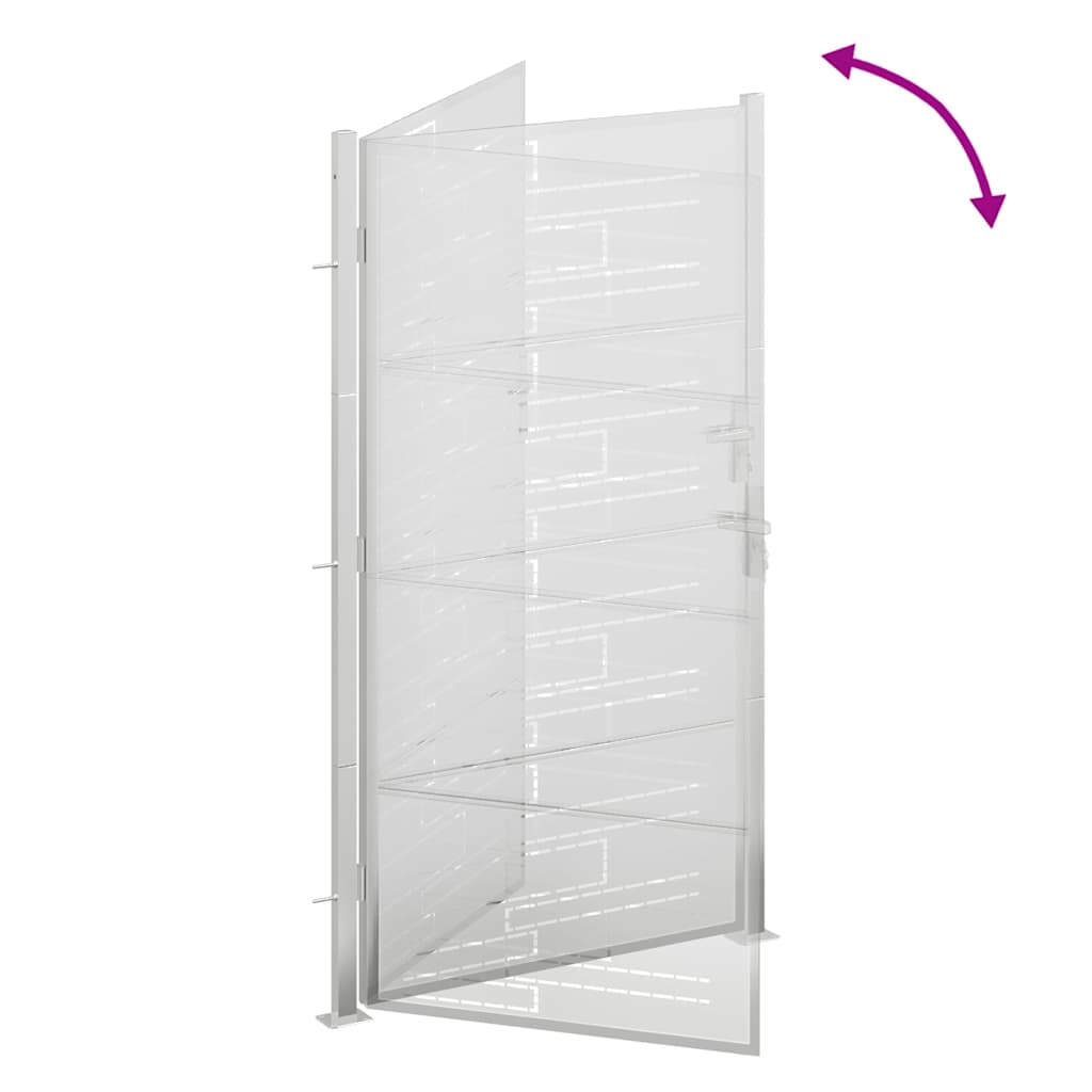 Cancello da giardino 100x176 cm in acciaio inox 376478