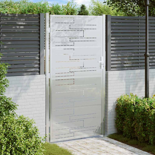 Cancello da giardino 100x176 cm in acciaio inox 376478
