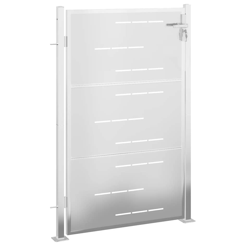 Cancello da giardino 100x114 cm in acciaio inox 376482