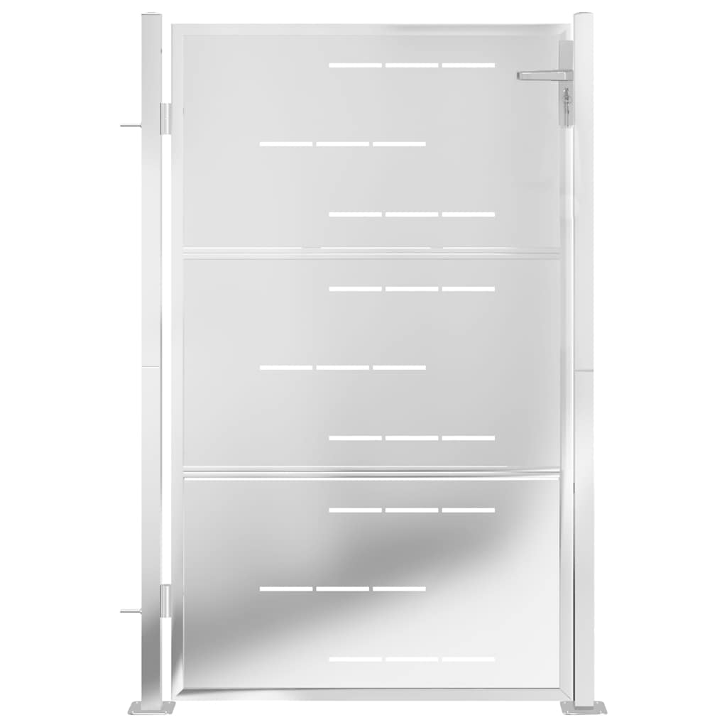 Cancello da giardino 100x114 cm in acciaio inox 376482