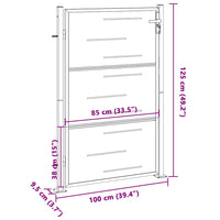 Cancello da giardino 100x114 cm in acciaio inox 376482