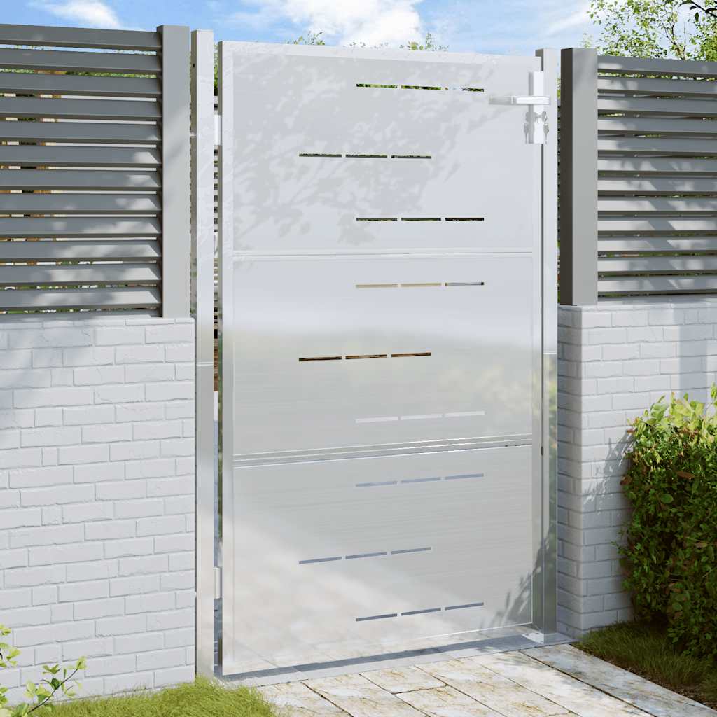 Cancello da giardino 100x114 cm in acciaio inox 376482