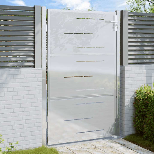 Cancello da giardino 100x114 cm in acciaio inox 376482
