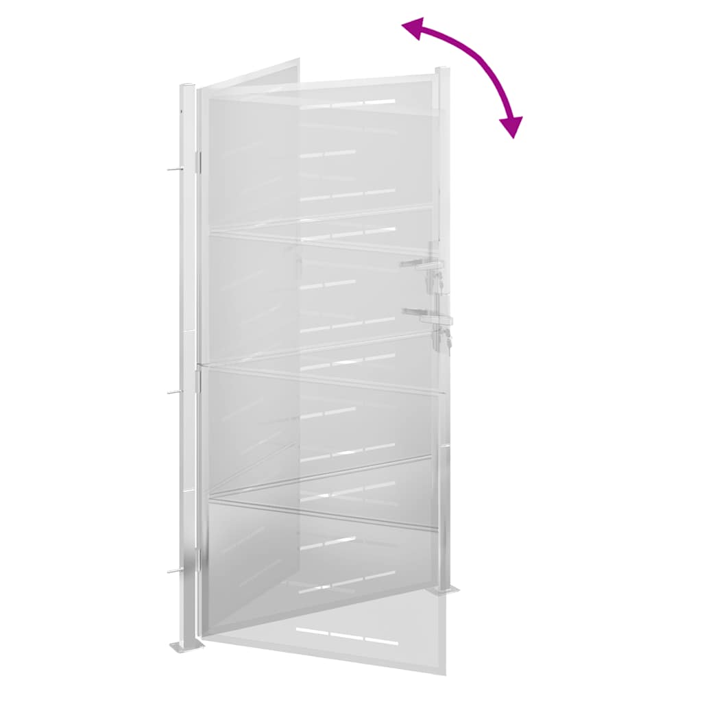 Cancello da giardino 100x196 cm in acciaio inox 376485