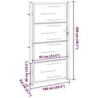Cancello da giardino 100x196 cm in acciaio inox 376485