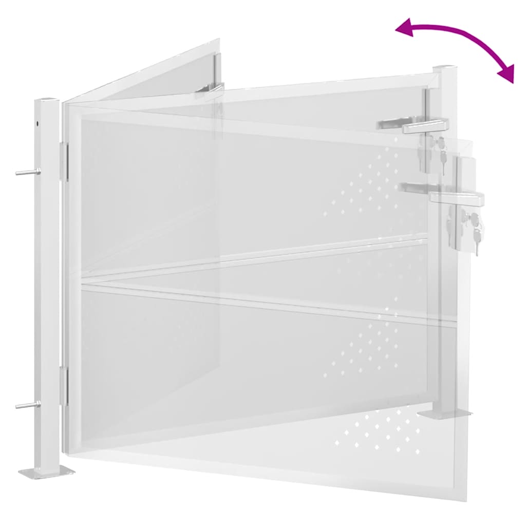 Cancello da giardino 100x70 cm in acciaio inox 376486