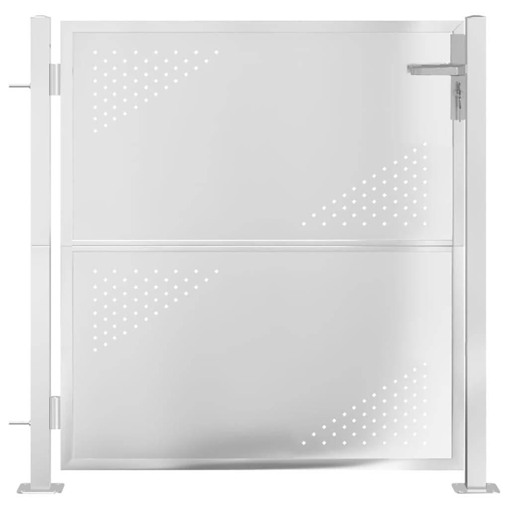 Cancello da giardino 100x95 cm in acciaio inox 376487