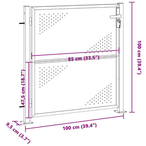Cancello da giardino 100x95 cm in acciaio inox 376487