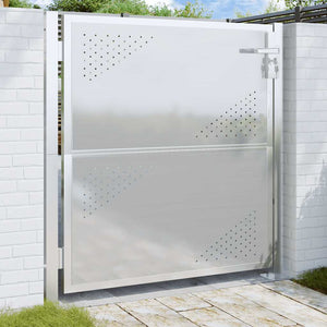 Cancello da giardino 100x95 cm in acciaio inox 376487