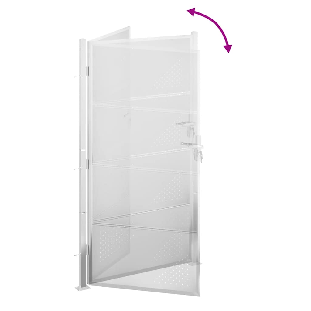 Cancello da giardino 100x176 cm in acciaio inox 376490