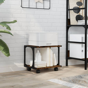 Supporto Stampante 2 Livelli Rovere Fumo 41x28x33,5 Multistrato 842273